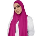 thumbnail image 1 of Bibifish Womens Solid Black Hijab Scarf Lightweight Soft Long Wrap Breathable Comfortable Headwear soft Daily Wear Muslim Head Scarf, 1 of 4
