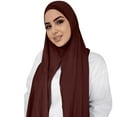 thumbnail image 1 of Bibifish Womens Solid Black Hijab Scarf Lightweight Soft Long Wrap Breathable Comfortable Headwear soft Daily Wear Muslim Head Scarf, 1 of 4