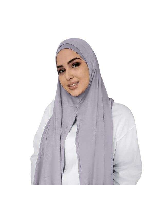 Womens Solid Black Hijab Scarf Lightweight Soft Long Wrap Breathable Comfortable Headwear soft Daily Wear Muslim Head Scarf