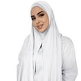 thumbnail image 1 of Bibifish Womens Solid Black Hijab Scarf Lightweight Soft Long Wrap Breathable Comfortable Headwear soft Daily Wear Muslim Head Scarf, 1 of 3