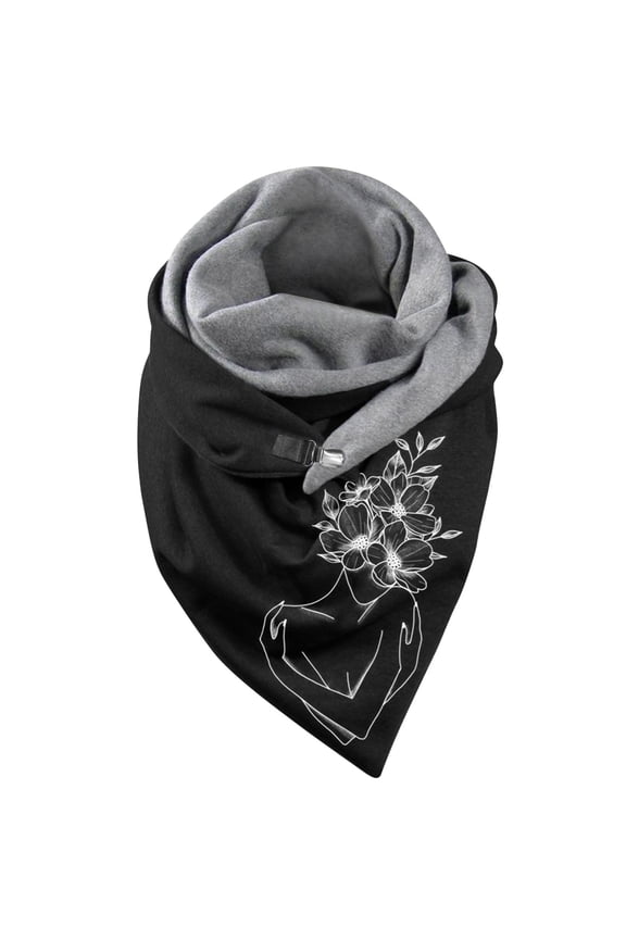 Womens Solid Color Scarf Autumn Winter Warm Double-sided Shawl with adjustable Buckle Soft cozy Daily Outdoor Street style trendy warp