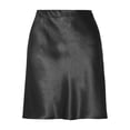 thumbnail image 1 of Bibifish Womens Straight Skirts Satin Elastic High Waist Solid Mini A Line Skirts Zipper Daily Casual Street Comfortable Skirts, 1 of 8
