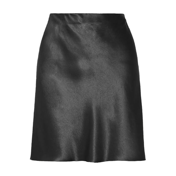 Bibifish Womens Straight Skirts Satin Elastic High Waist Solid Mini A Line Skirts Zipper Daily Casual Street Comfortable Skirts