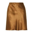 thumbnail image 1 of Bibifish Womens Straight Skirts Satin Elastic High Waist Solid Mini A Line Skirts Zipper Daily Casual Street Comfortable Skirts, 1 of 6