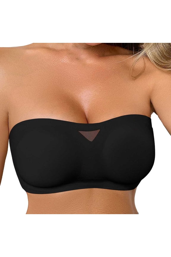 Womens Strapless Bras Non Molded Cup Contour Supportive Bras Invisible Wedding Dress Party Bandeau