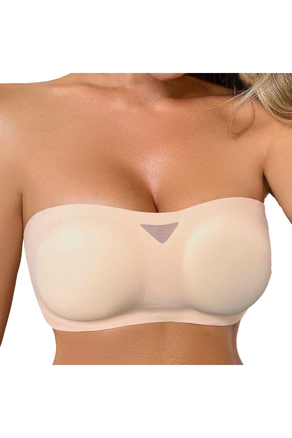 Womens Strapless Bras Non Molded Cup Contour Supportive Bras Invisible Wedding Dress Party Bandeau