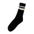 thumbnail image 1 of Bibifish Womens Striped Crew Socks Ribbed Soft Breathable Casual Daily Wear Streetwear Preppy Style Comfortable Stylish Socks, 1 of 3