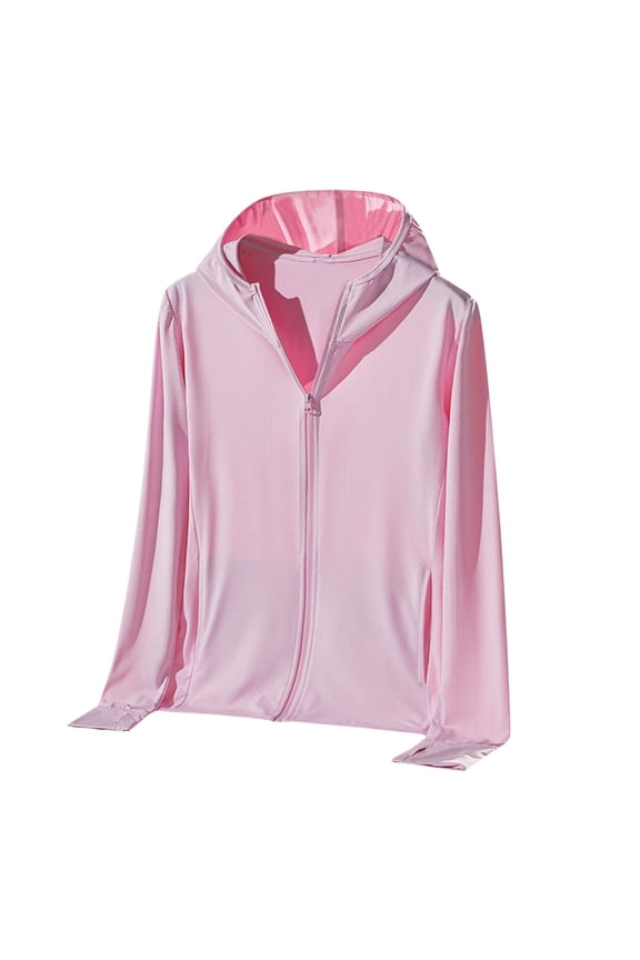Womens Sun Protection Hoodie Jackets Zip Up Lightweight Hoodies Hiking Sun Proof Shirts Outdoor Full Zip Tops For Ladies