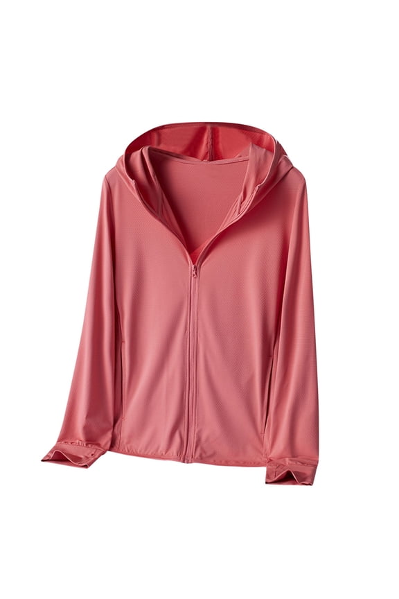 Womens Sun Protection Hoodie Jackets Zip Up Lightweight Hoodies Hiking Sun Proof Shirts Outdoor Full Zip Tops For Ladies