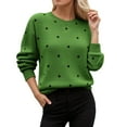 thumbnail image 1 of Bibifish Womens Sweaters Cute Polka Dot Graphic Pattern Oversized Pullover Sweaters Retro Style Fall Winter Workout Ladies Sweaters Tops, 1 of 5