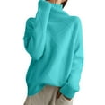 thumbnail image 1 of Bibifish Womens Sweaters Diamond Pattern Long Sleeve High Neck Knit Tops Autumn Winter Patchwork Thickened Loose Sweaters Base Sweaters, 1 of 5