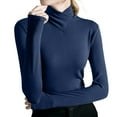 thumbnail image 1 of Bibifish Womens Sweaters Fall Winter Soft Ribbed Fabric High Neck Sweaters Slim Fit Long Sleeve Knitted Solid Ladies Base Layer Pullover Tops, 1 of 7