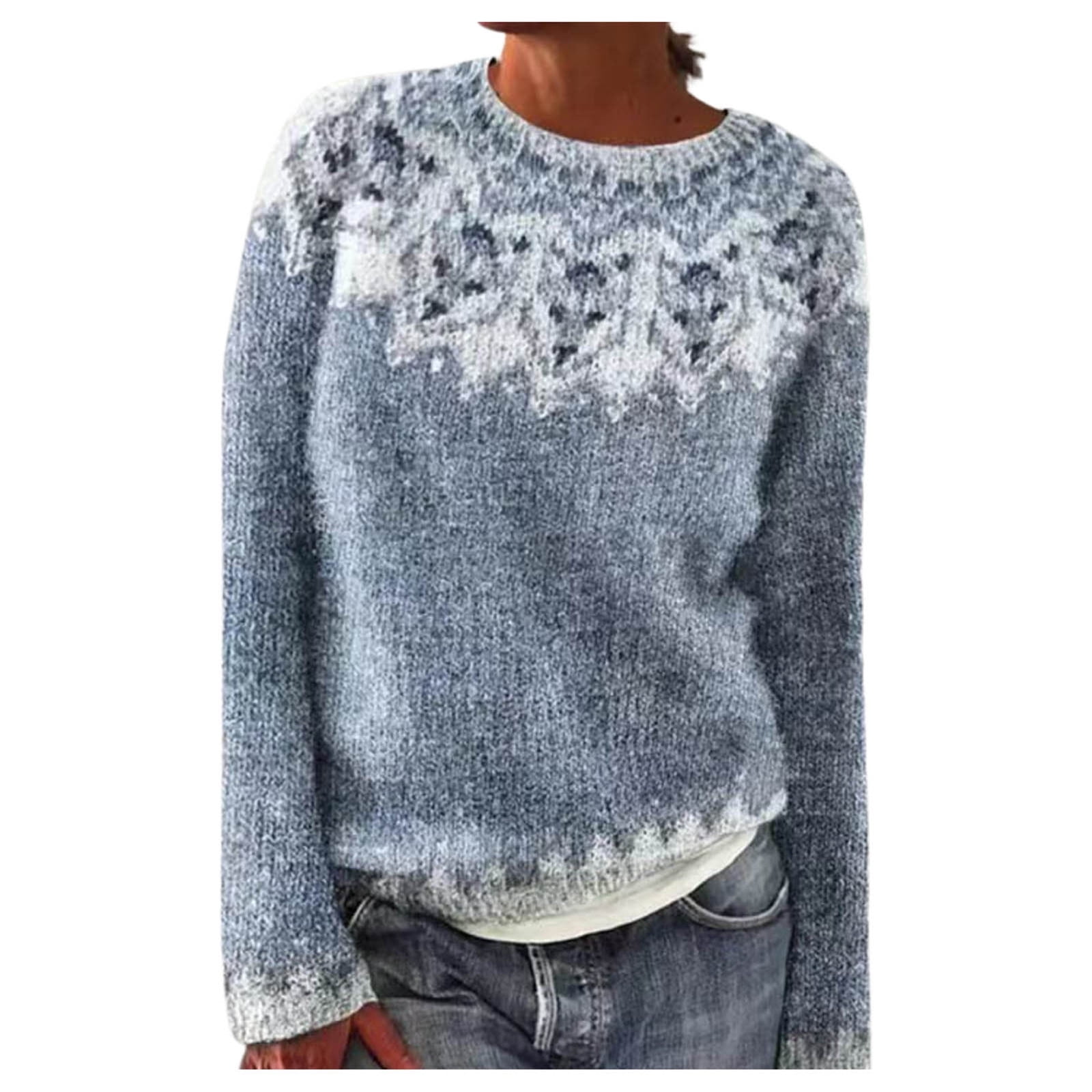Women's Vintage High-Neck Sweater - Cozy Loose Fit for Fall/Winter