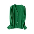 thumbnail image 1 of Bibifish Womens Sweaters V Neck Botton Down Knitted Cardigan Sweaters Soft Long Sleeve Lightweight Basic Sweater Tops For Ladies, 1 of 5