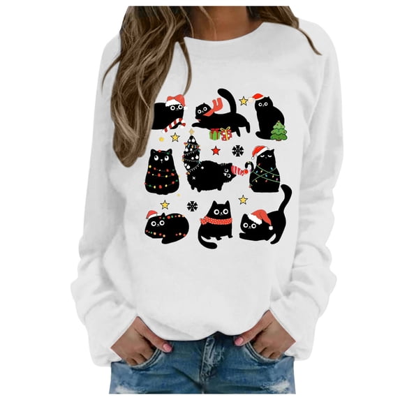 Bibifish Womens Sweatshirts Animal Pattern Graphic Crewneck Sweatshirts Loose Long Sleeve Pullover Tops Casual Fall Outfits