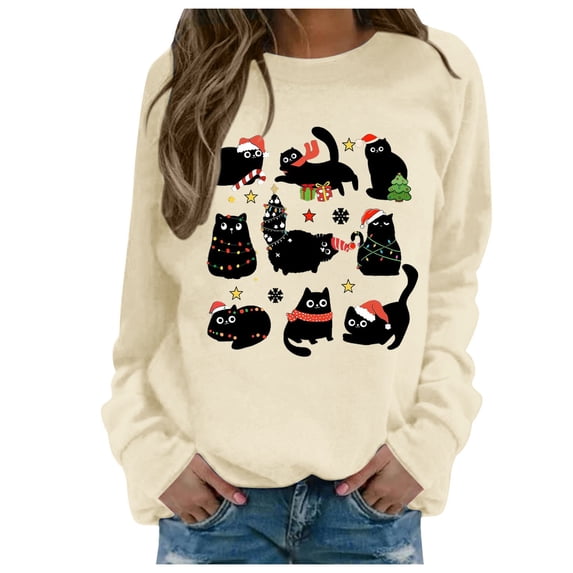 Bibifish Womens Sweatshirts Animal Pattern Graphic Crewneck Sweatshirts Loose Long Sleeve Pullover Tops Casual Fall Outfits