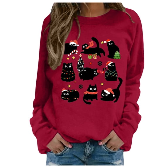 Bibifish Womens Sweatshirts Animal Pattern Graphic Crewneck Sweatshirts Loose Long Sleeve Pullover Tops Casual Fall Outfits