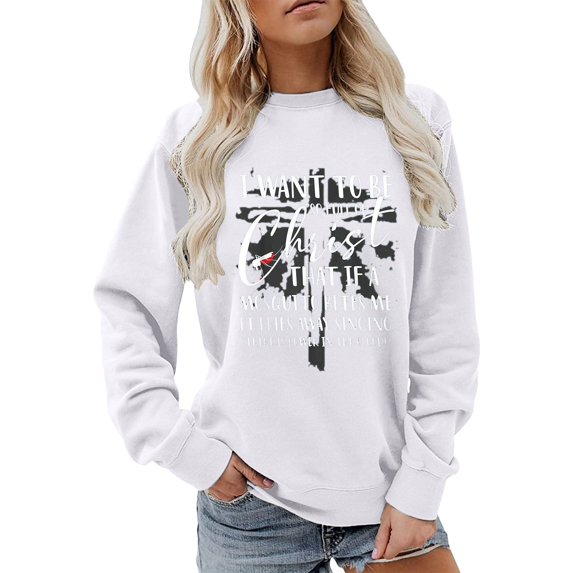 Bibifish Womens Sweatshirts Christian Quote Graphic Crewneck Sweatshirts Soft Relaxed Fit Casual Daily Outings Inspirational Pullover Tops