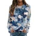 thumbnail image 1 of Bibifish Womens Sweatshirts Colorful Printed Crewneck Long Sleeve Sweatshirts Streetwear Daily Casual Loose Fit Comfortable Pullover Tops, 1 of 5