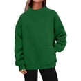 thumbnail image 1 of Bibifish Womens Sweatshirts Solid Color Side Pockets Pullover Sweatershirts Neck Comfy Long Sleeve Tops Trendy Oversized Fall Tops, 1 of 5