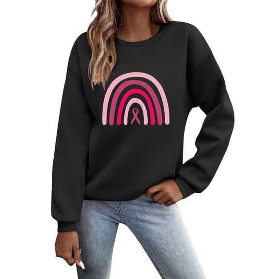 Bibifish Womens Sweatshirts Cute Graphic Print Crewneck Long Sleeve Sweatshirts Fall Winter Oversized Trendy Teen Girls Streetwear Outfits