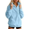 thumbnail image 1 of Bibifish Womens Sweatshirts Fall Winter Half Button Down Crewneck Sweatshirts Oversized Long Sleeve Ladies Casual Wear Pullover Tops, 1 of 4