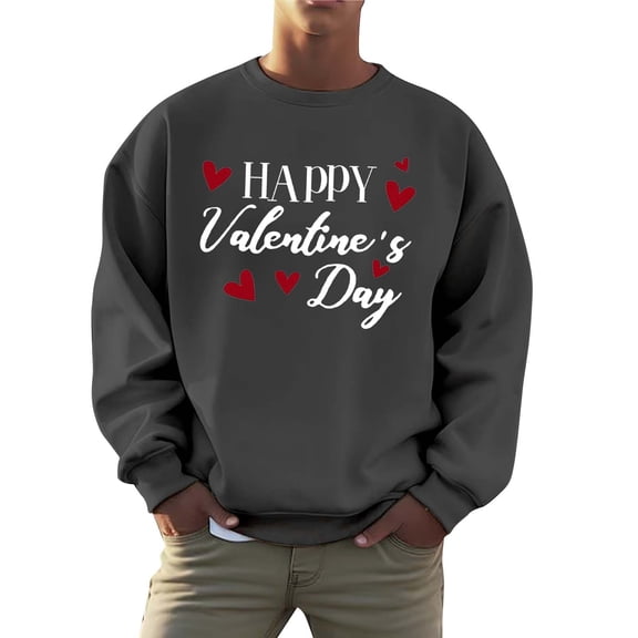 Bibifish Womens Sweatshirts “Happy Valentine’S Day” Heart Graphic Crewneck Sweatshirts Soft Casual Holiday Dating Daily Outings Romantic Stylish Pullover