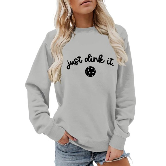 Bibifish Womens Sweatshirts "Just Dink It" Bowling Graphic Hooded Pullover Soft Casual Daily Leisure Outings Playful Stylish Sweatshirts