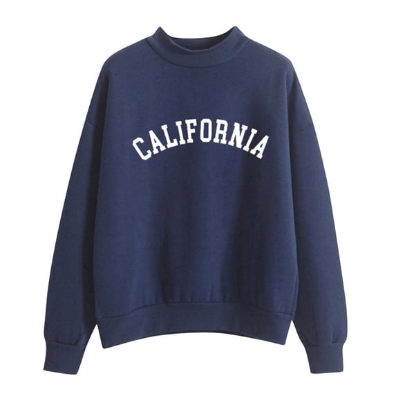 Bibifish Womens Sweatshirts Letter Printed Crewneck Long Sleeve Pullover Tops Casual Lightweight Spring Fall Relaxed Fit Sweatshirts