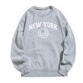 thumbnail image 1 of Bibifish Womens Sweatshirts New York Graphic Crewneck Sweatshirts Retro Pattern Soft Relaxed Fit Casual Travel Daily Outings Vintage Style Pullover, 1 of 7