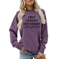 thumbnail image 1 of Bibifish Womens Sweatshirts Purple Mom Letter Graphic Pullover Tops Soft Relaxed Fit Casual Family Daily Outings Elegant Stylish Sweatshirts, 1 of 3