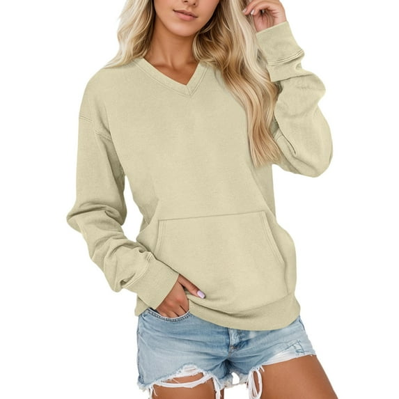 Bibifish Womens Sweatshirts Soft Thermal Fall Winter Cozy Fleece Pullover Sweatshirts Oversized Crewneck Athletic Wear Tops With Pockets