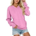 thumbnail image 1 of Bibifish Womens Sweatshirts Soft Thermal Winter Wear Cozy Pullover Sweatshirts Oversized Crewneck Tops With Pockets Casual Athletic Tops, 1 of 5