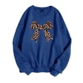 thumbnail image 1 of Bibifish Womens Sweatshirts Spring Autumn Cute Graphic Long Sleeve Sweatshirts Leopard Bow Print Relaxed Fit Cozy Sweatshirts For Ladies, 1 of 2