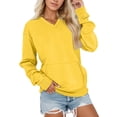 thumbnail image 1 of Bibifish Women's V Neck Sweatshirt Soft Long Sleeve Casual Tops For Daily Wear And Sports Comfy Loose Fit Fall Spring Pullover Tops With Pockets, 1 of 5