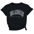 thumbnail image 1 of Bibifish Womens T-Shirt Black Los Angeles California Letter Print Crew Neck Short Sleeve tops Relaxed Fit Breathable Casual Travel Outings Daily Wear Trendy Tee, 1 of 3