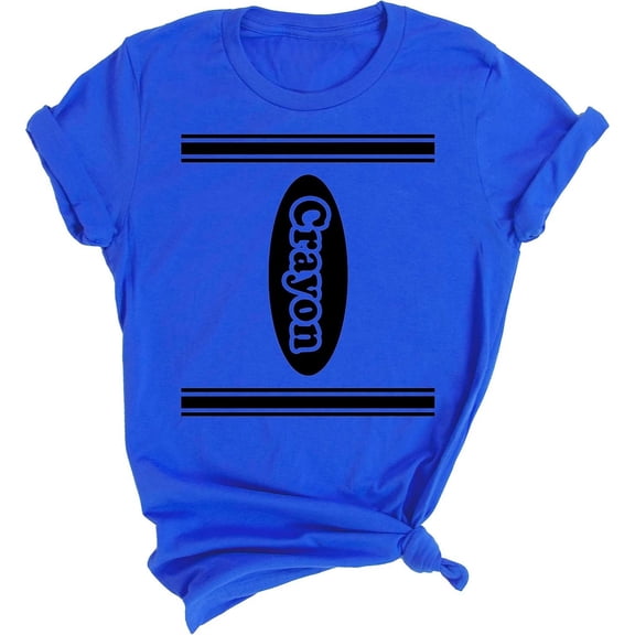 Bibifish Womens T-Shirts Funny Crayon Letter Print Cozy Short Sleeve Crewneck Tee Shirts Novelty Graphic Pullover Tops For Ladies