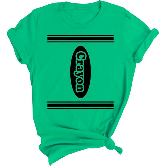 Bibifish Womens T-Shirts Funny Crayon Letter Print Cozy Short Sleeve Crewneck Tee Shirts Novelty Graphic Pullover Tops For Ladies