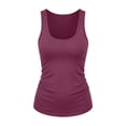 thumbnail image 1 of Bibifish Womens Tank Tops Heart Print V Neck Sleeveless Camisole Wrap Tie Waist Ruffle Hem Summer Everyday Tops, 1 of 3