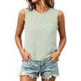 thumbnail image 1 of Bibifish Womens Tank Tops Crew Neck Printed Summer Tops Relaxed Fit Sleeveless Shirts Comfort Daily Sleep Tops, 1 of 5