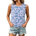 thumbnail image 1 of Bibifish Womens Tank Tops Crew Neck Sleeveless Base Butterfly Print Summer Tops Sleeveless Shirts Sleepwear, 1 of 5
