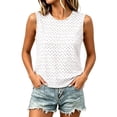 thumbnail image 1 of Bibifish Womens Tank Tops Crew Neck Printed Summer Tops Relaxed Fit Sleeveless Shirts Comfort Daily Sleep Tops, 1 of 5