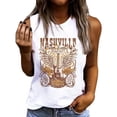thumbnail image 1 of Bibifish Womens Tank Tops Crew Neck Sleeveless Western Tops Loose Fit Nashville Guitar Wing Graphic Print Casual Basic Tank Tops, 1 of 4