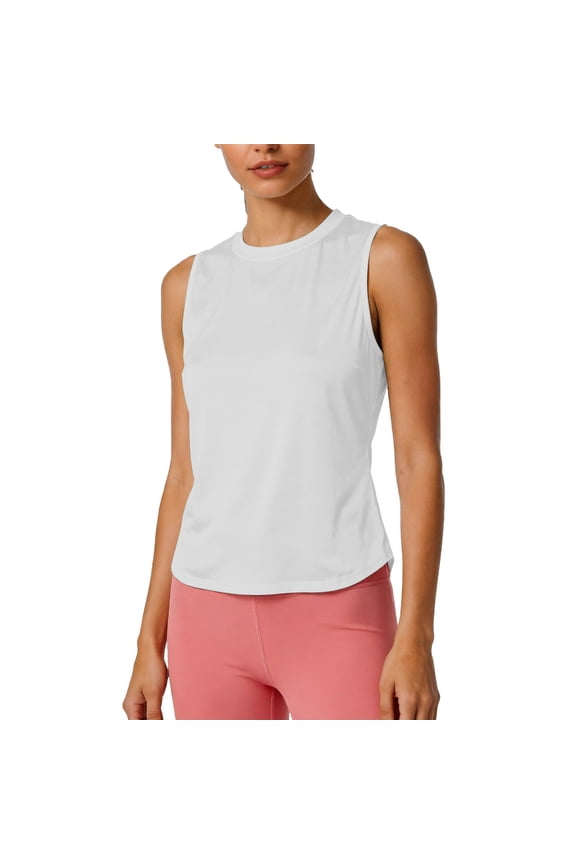 Womens Tank Tops Crew Neck Solid Stretch Fabric Summer Sleeveless Camisole Fitted Basic Workout Athletic Tops