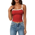 thumbnail image 1 of Bibifish Womens Tank Tops Lace Spaghetti Straps Summer Sleeveless Camisole Ribbed Slim Fit Everyday Layering Tops, 1 of 5