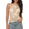 thumbnail image 1 of Bibifish Womens Tank Tops Mesh Base 3D Floral Embroidery Summer Sleeveless Camisole Sheer See Through Party Evening Tops, 1 of 6