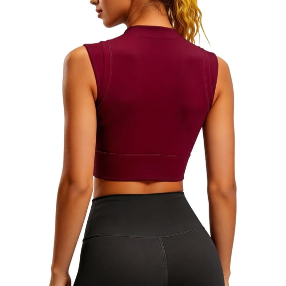 Bibifish Womens Tank Tops Neck Sleeveless Side Split Hem Workout Camisoles Cropped Fitted Summer Sleeveless Shirts