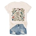 thumbnail image 1 of Bibifish Womens Tee Tops Leisure Floral Printed Relaxed Fit Soft Airy Crew Neck Short Sleeve Daily Dating Fashionable Summer T Shirts, 1 of 2