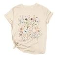 thumbnail image 1 of Bibifish Womens Tee Tops Loose Breathable Floral Printed Short Sleeve Crew Neck Tshirts Summer All Match Daily T-Shirts, 1 of 3