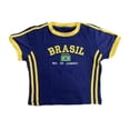 thumbnail image 1 of Bibifish Womens Tees Brasil Printed Soft Lightweight Crewneck Short-Sleeve Cropped Tees Summer Daily Casual Stylish Sports Pullover Tops, 1 of 2